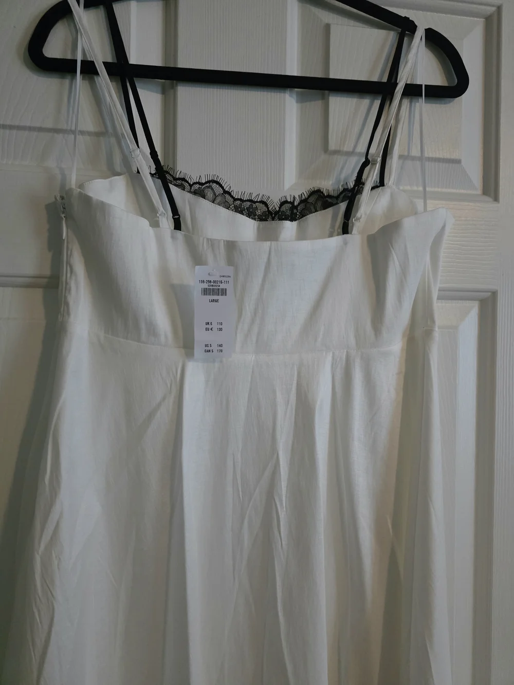 Abercrombie & Fitch lace-trim taffeta maxi dress NWT Size L - Picture 4 of 6